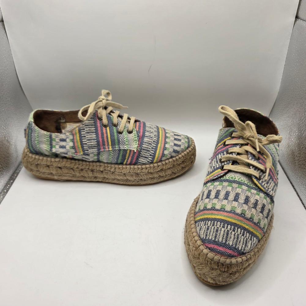 Gaimo Handmade in Spain Espadrille Platform Sneakers Multicolor Woven Size 38